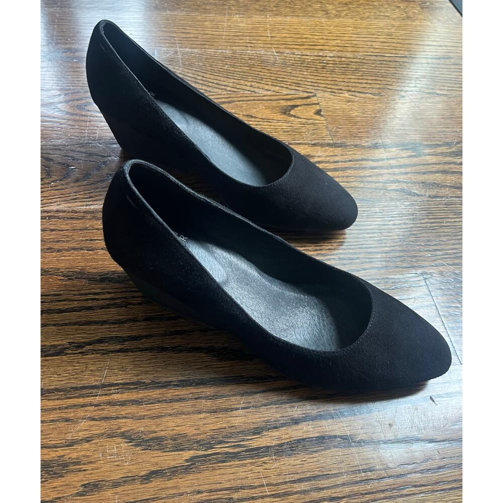 Eileen Fisher Hawk Suede Shoes Women Sz. 8 Black Slip On Comfort NWOT